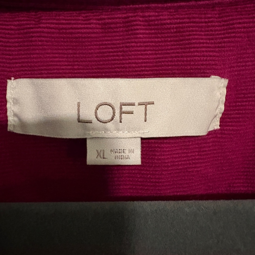 LOFT Corduroy Button-Up Shirt in Berry - Picture 5 of 5